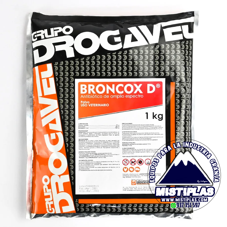 BRONCOX D KILO EN MISTIPLAS SOLUCIONES AVICOLAS